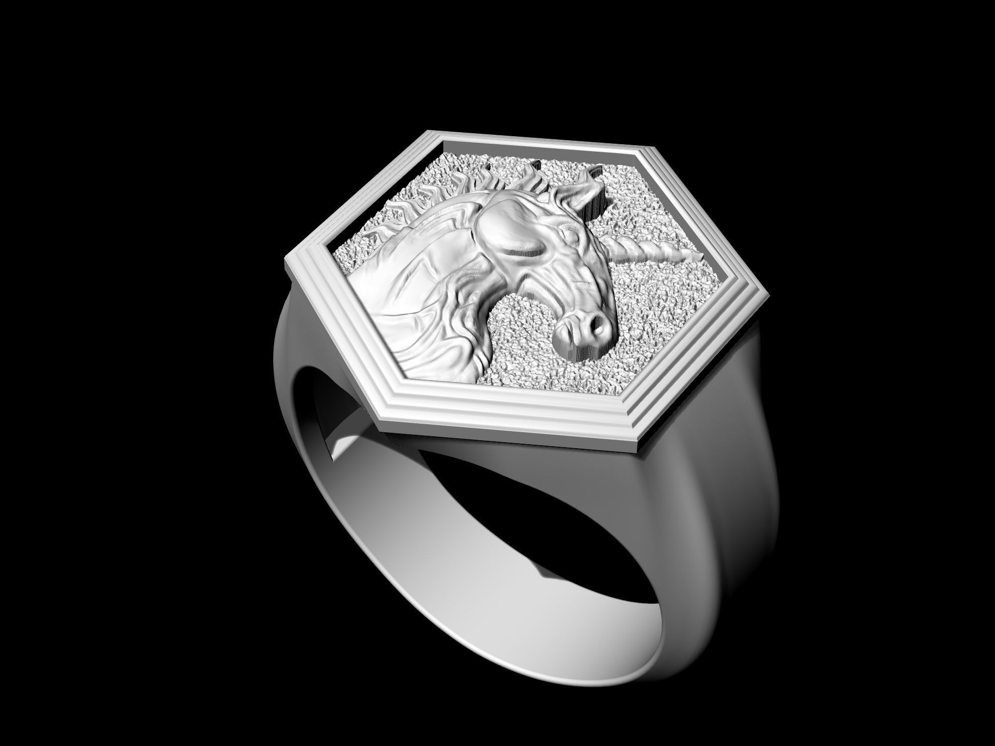 Unicorn Ring  3D print model_6