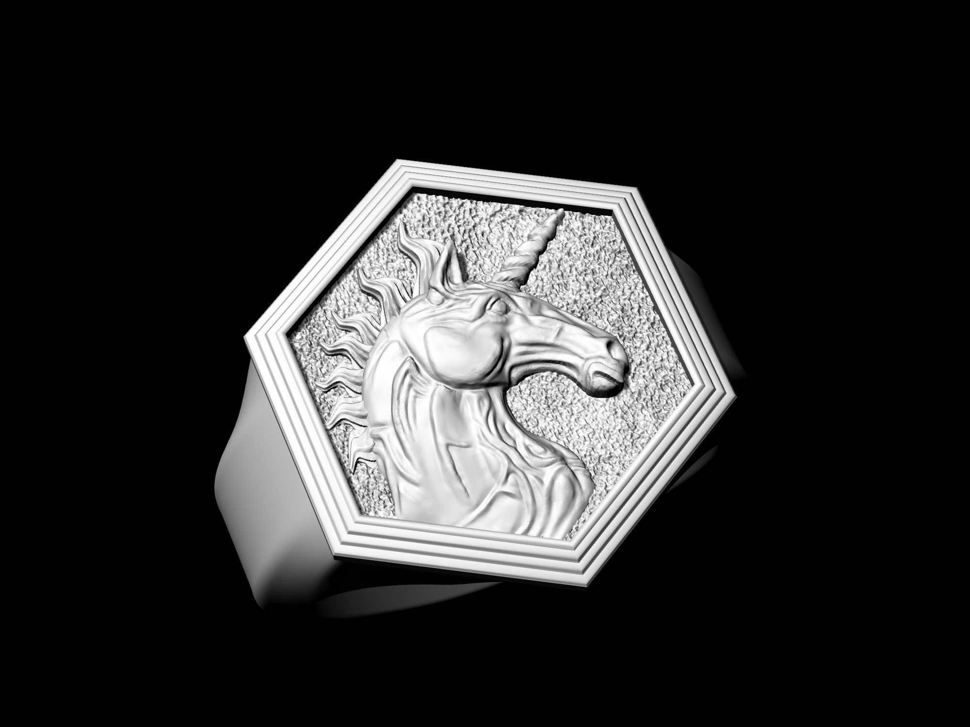 Unicorn Ring  3D print model_7