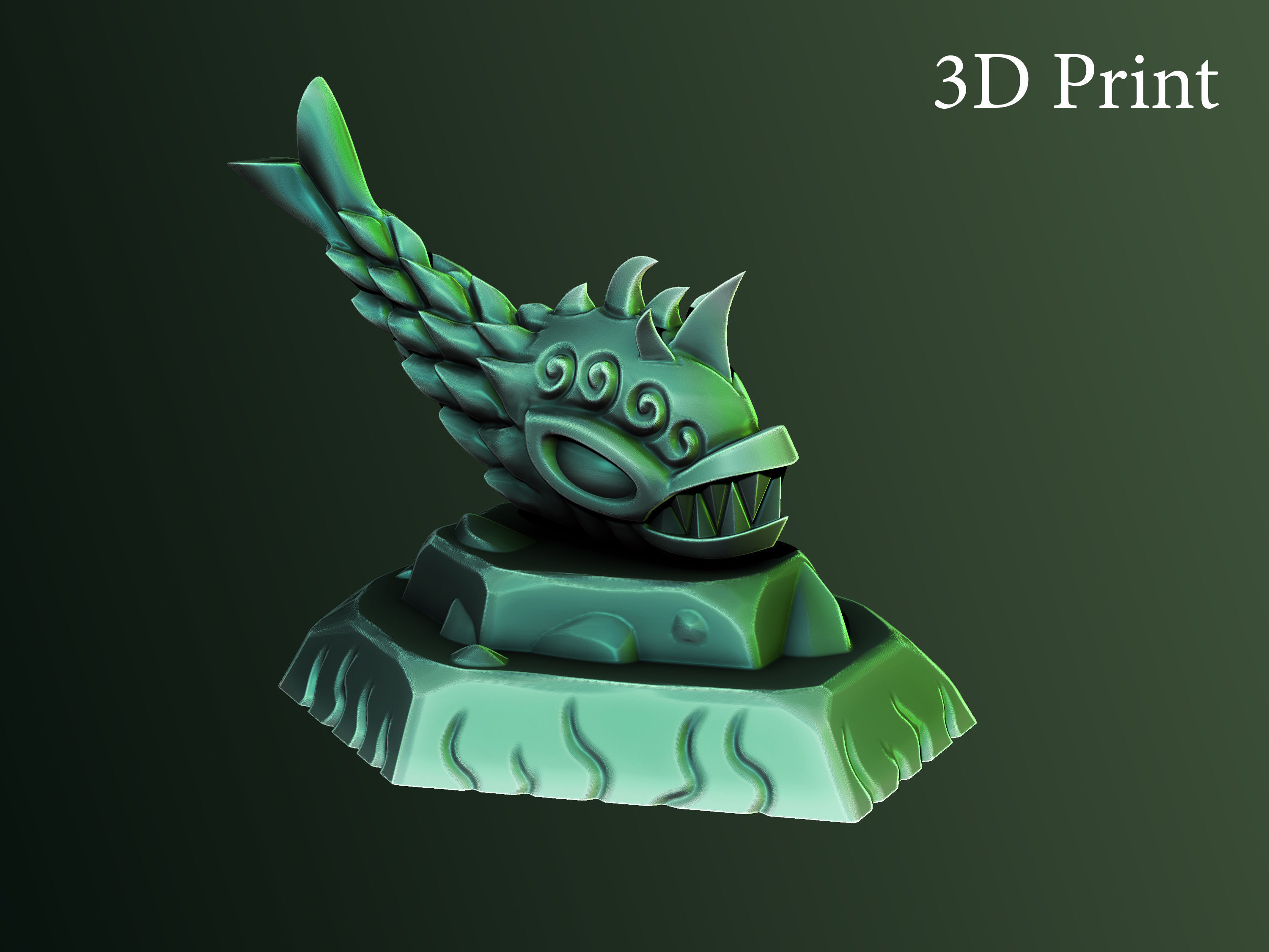 Angry fish 3d print Free 3D print model_5