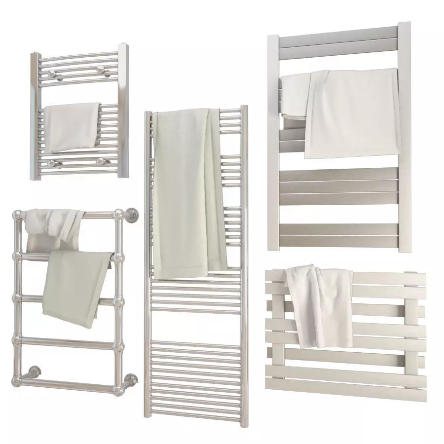 Bathroom Towels and Radiators 3D model