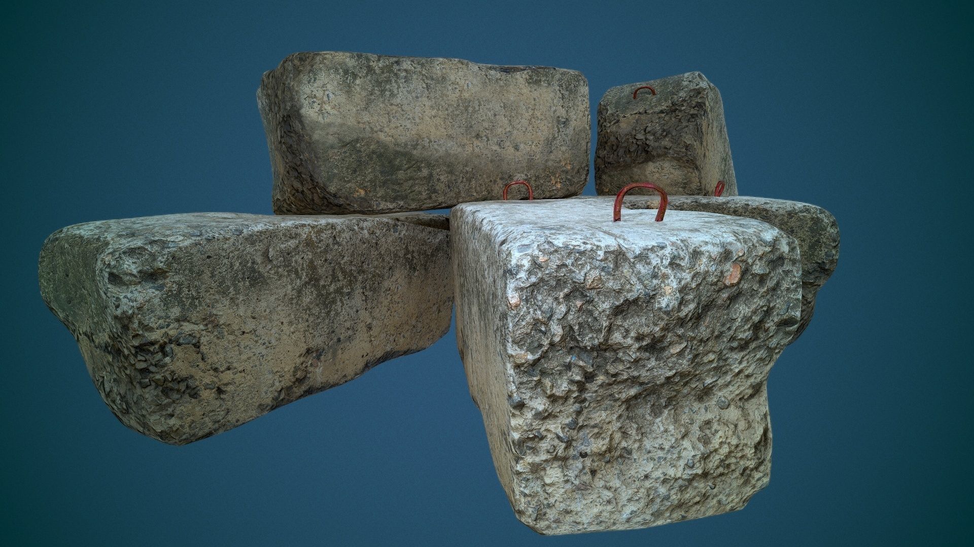 Concrete slab Low-poly 3D model_34