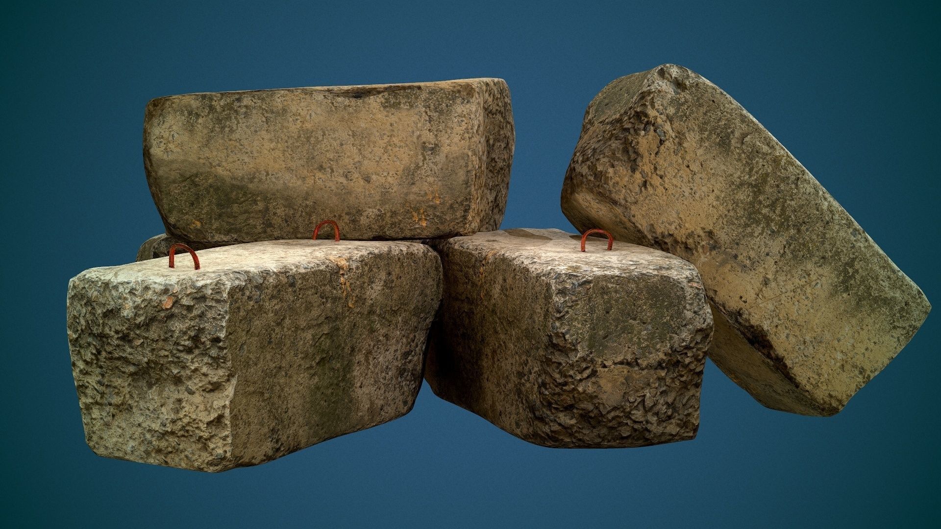 Concrete slab Low-poly 3D model_29