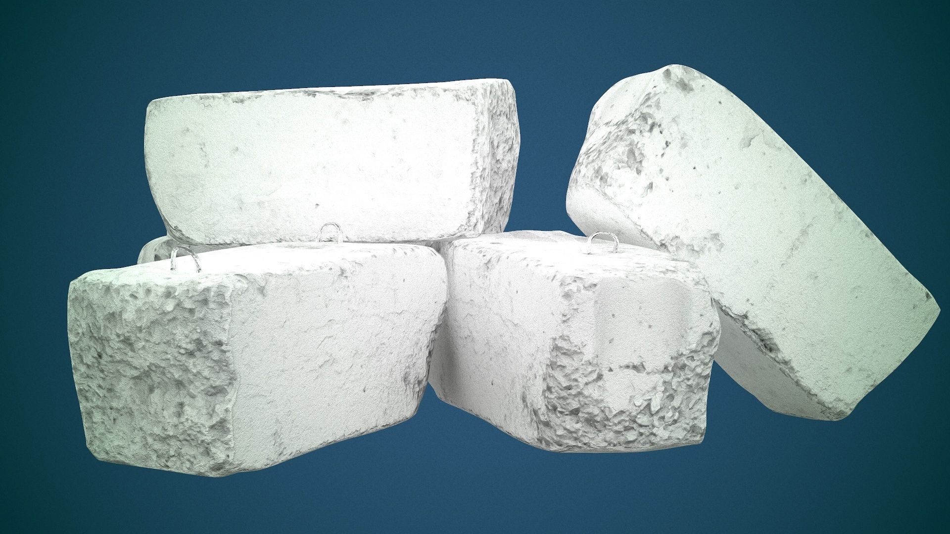 Concrete slab Low-poly 3D model_30