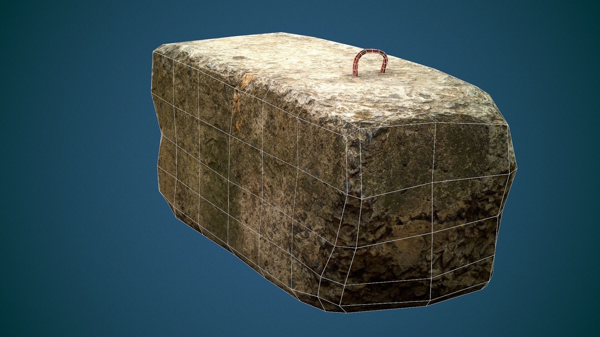 Concrete slab Low-poly 3D model_12