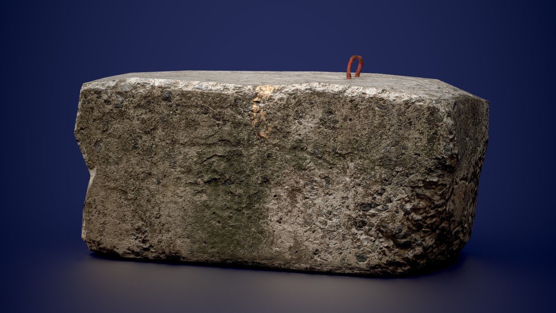 Concrete slab Low-poly 3D model_1