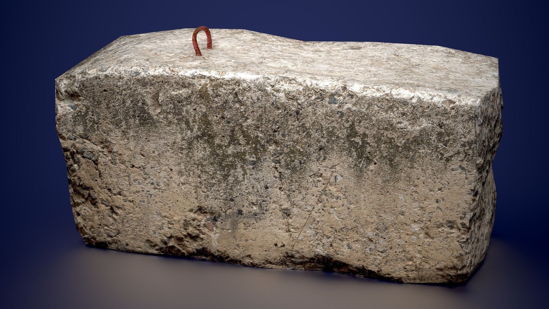 Concrete slab Low-poly 3D model_7