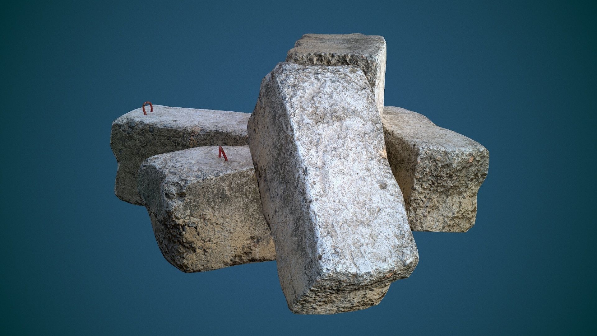 Concrete slab Low-poly 3D model_31