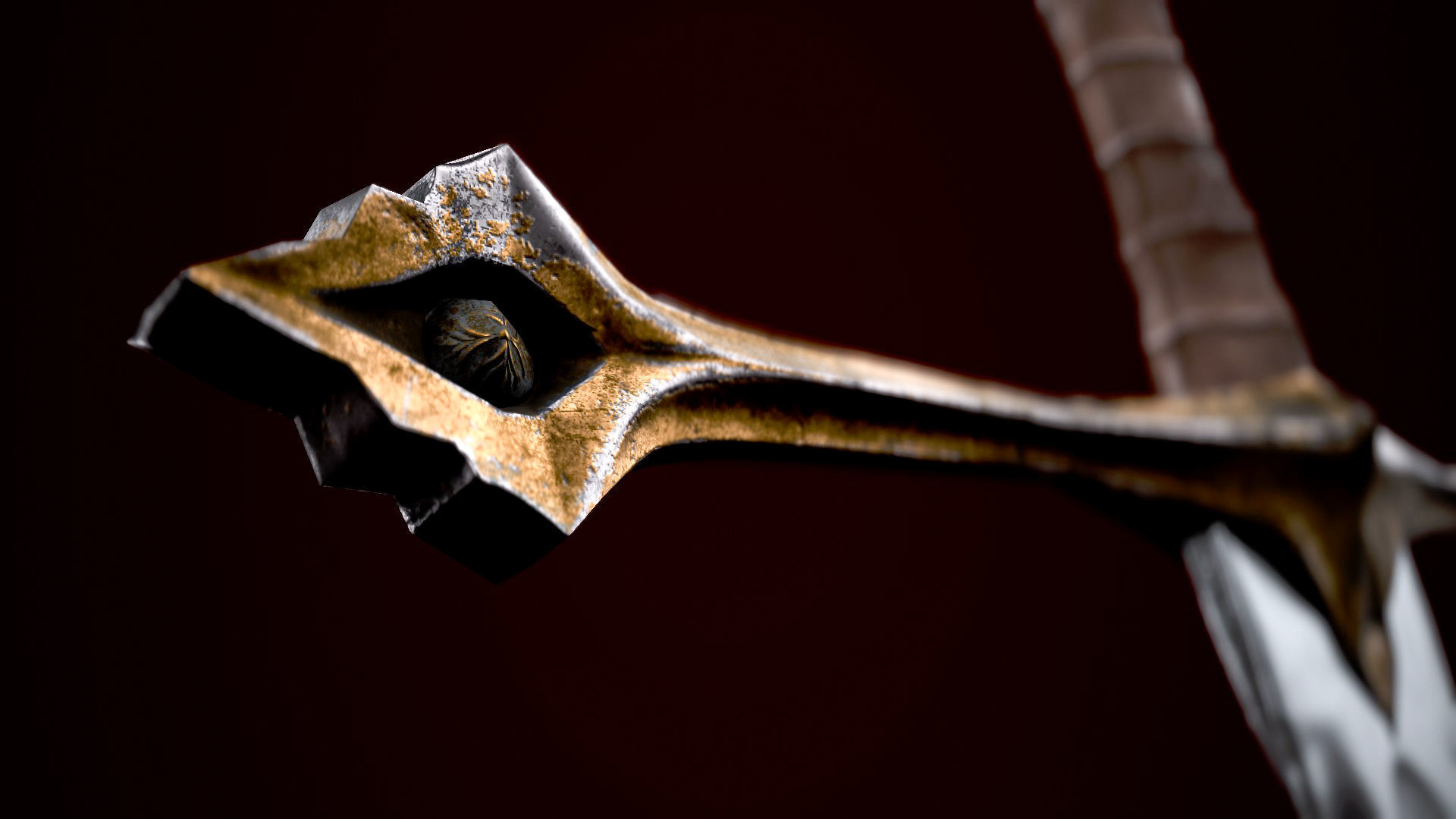 Long sword Low-poly 3D model_8