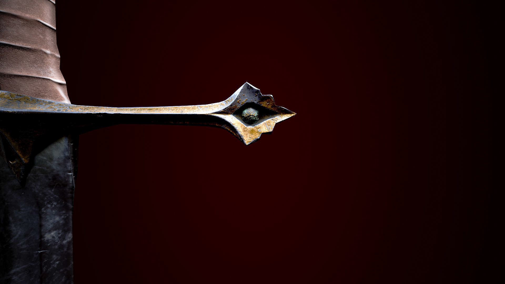 Long sword Low-poly 3D model_10