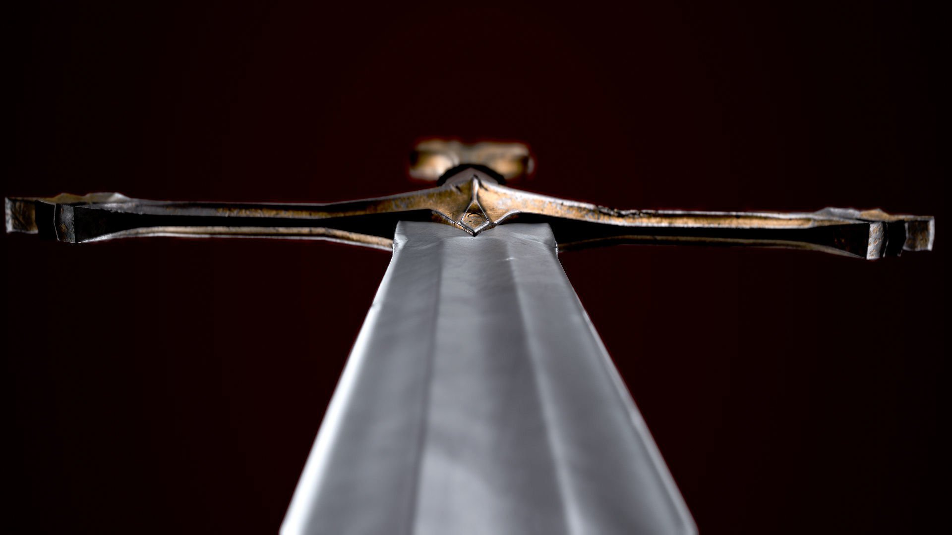 Long sword Low-poly 3D model_9