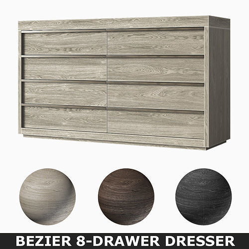 RH BEZIER 8-DRAWER DRESSER 3D model