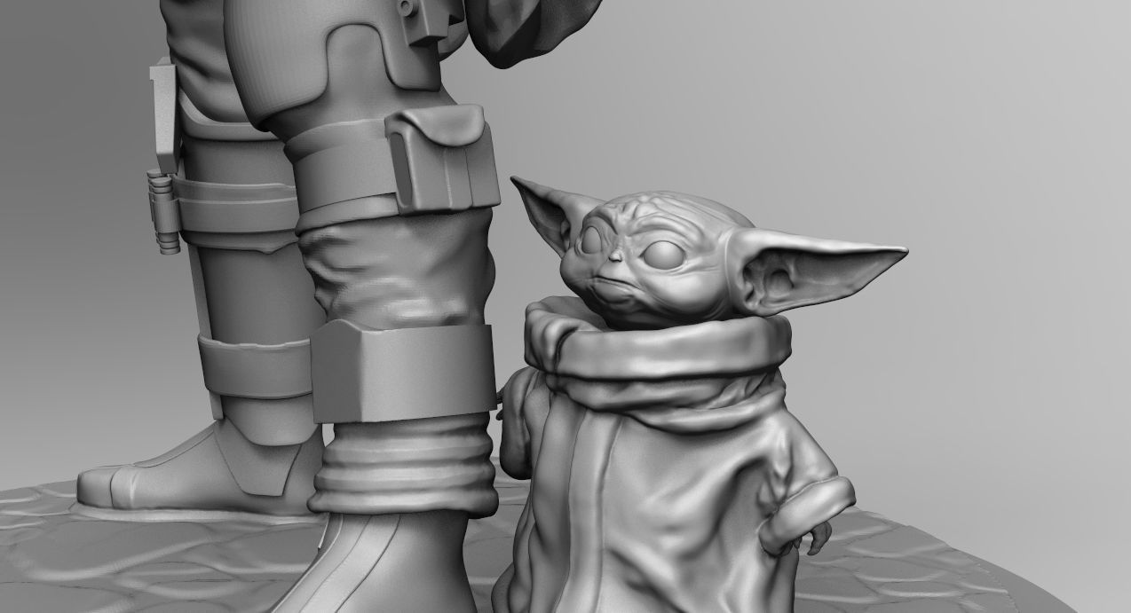 THE MANDALORIAN-YODA BABY 3D PRINT MODEL 3D print model_4