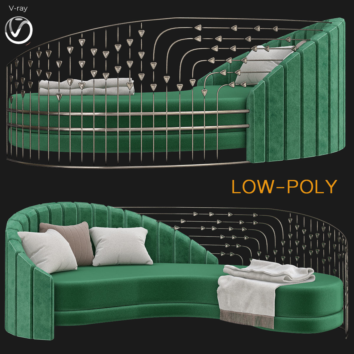 Sofas Collection 10 Pieces 3d model Low-poly 3D model_2