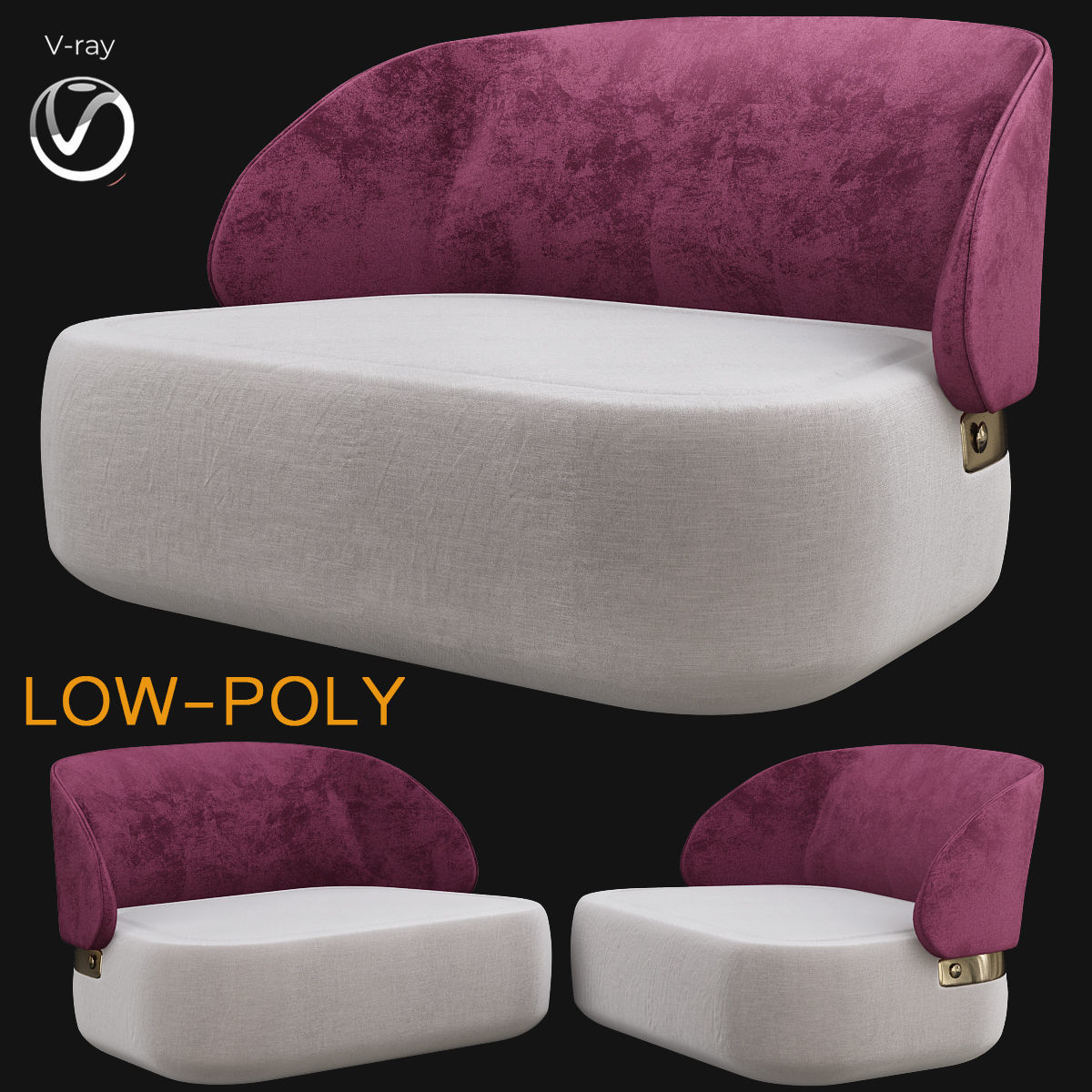 Sofas Collection 10 Pieces 3d model Low-poly 3D model_18