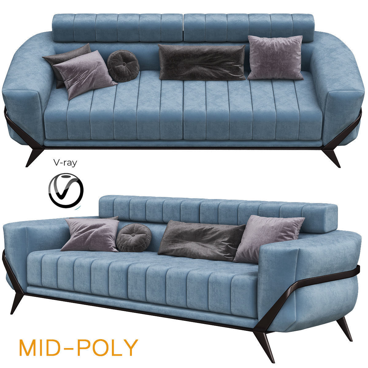 Sofas Collection 10 Pieces 3d model Low-poly 3D model_20