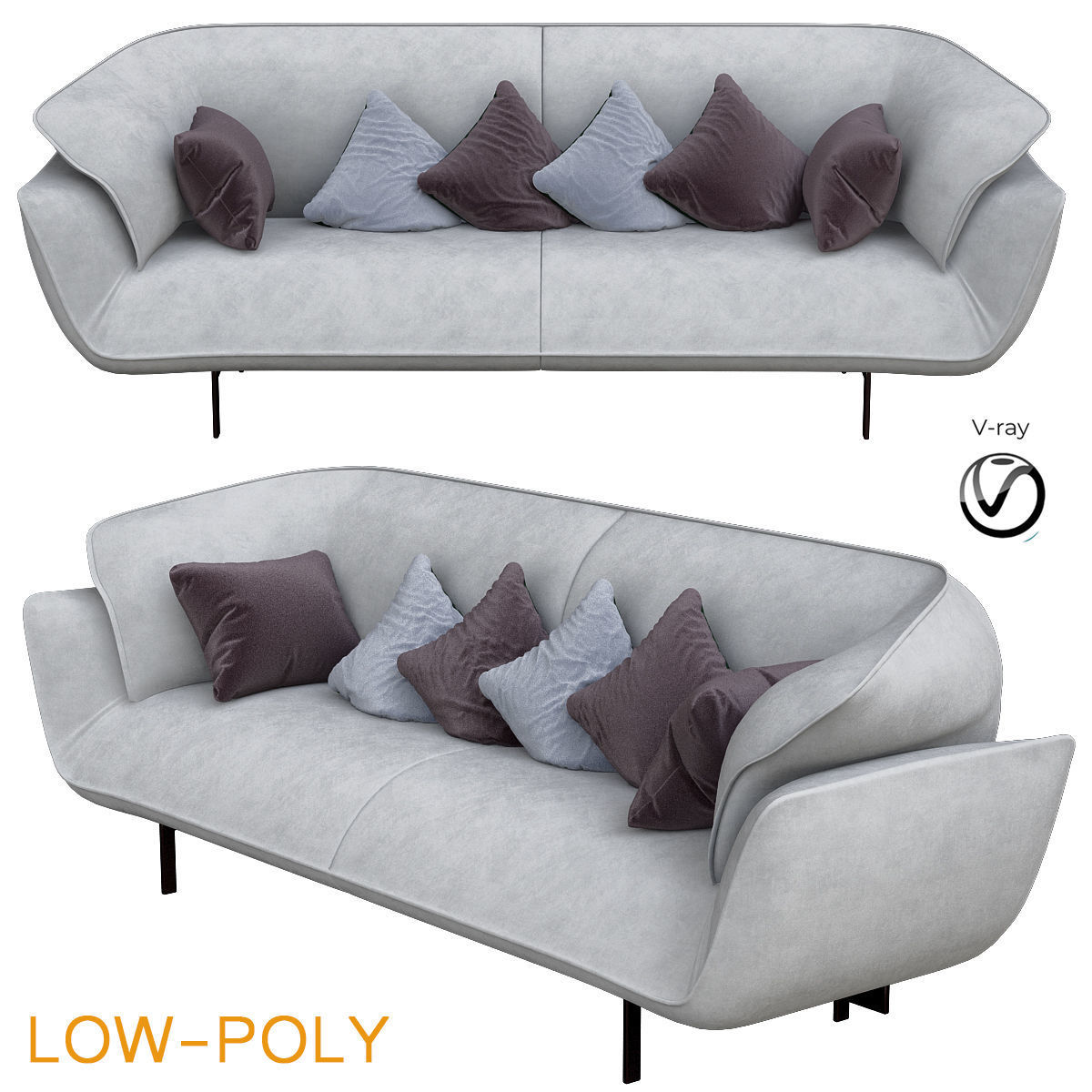 Sofas Collection 10 Pieces 3d model Low-poly 3D model_4