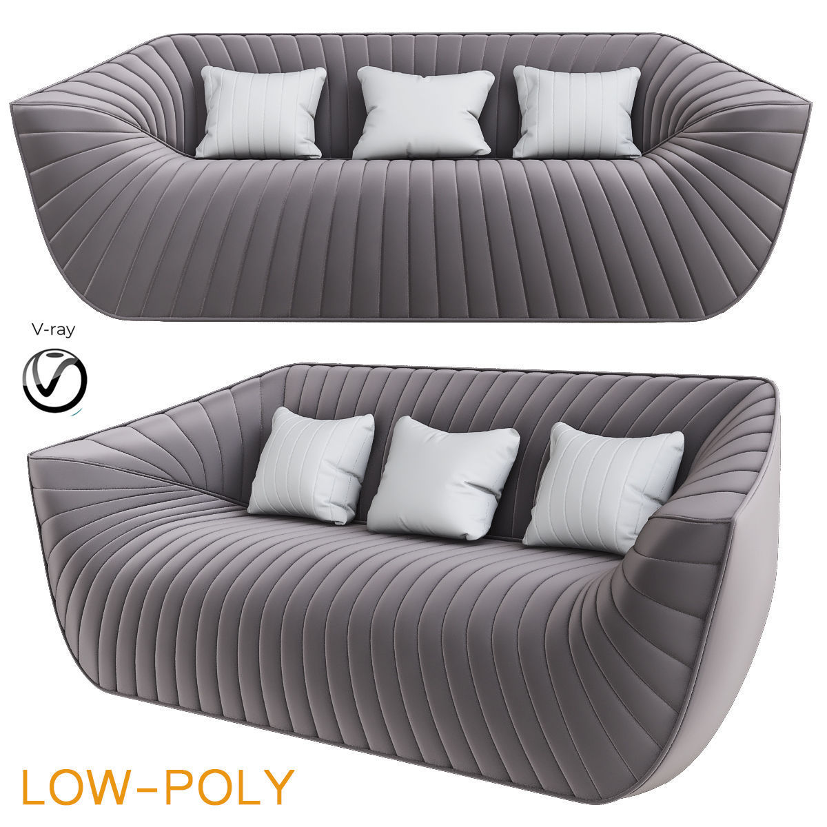 Sofas Collection 10 Pieces 3d model Low-poly 3D model_14