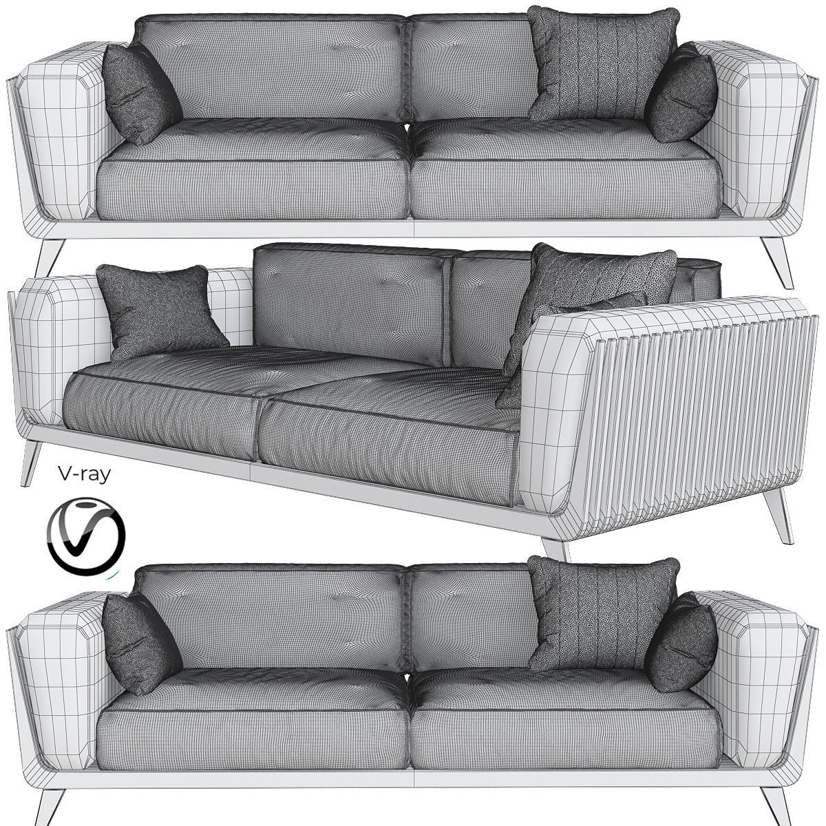 Sofas Collection 10 Pieces 3d model Low-poly 3D model_9