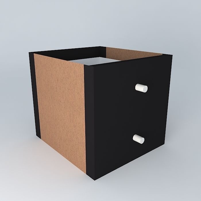 insert KALLAX EXPEDIT drawers black brown free 3D Model MAX OBJ 3DS