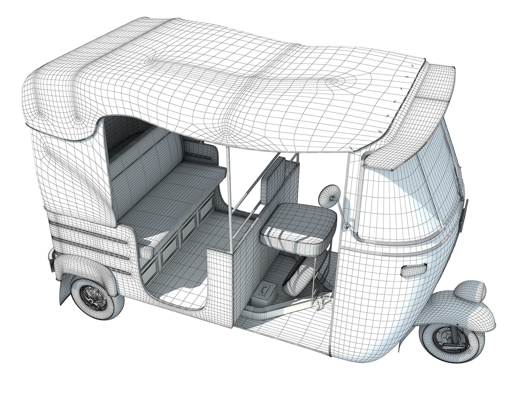 Auto Rickshaw 3D model_16