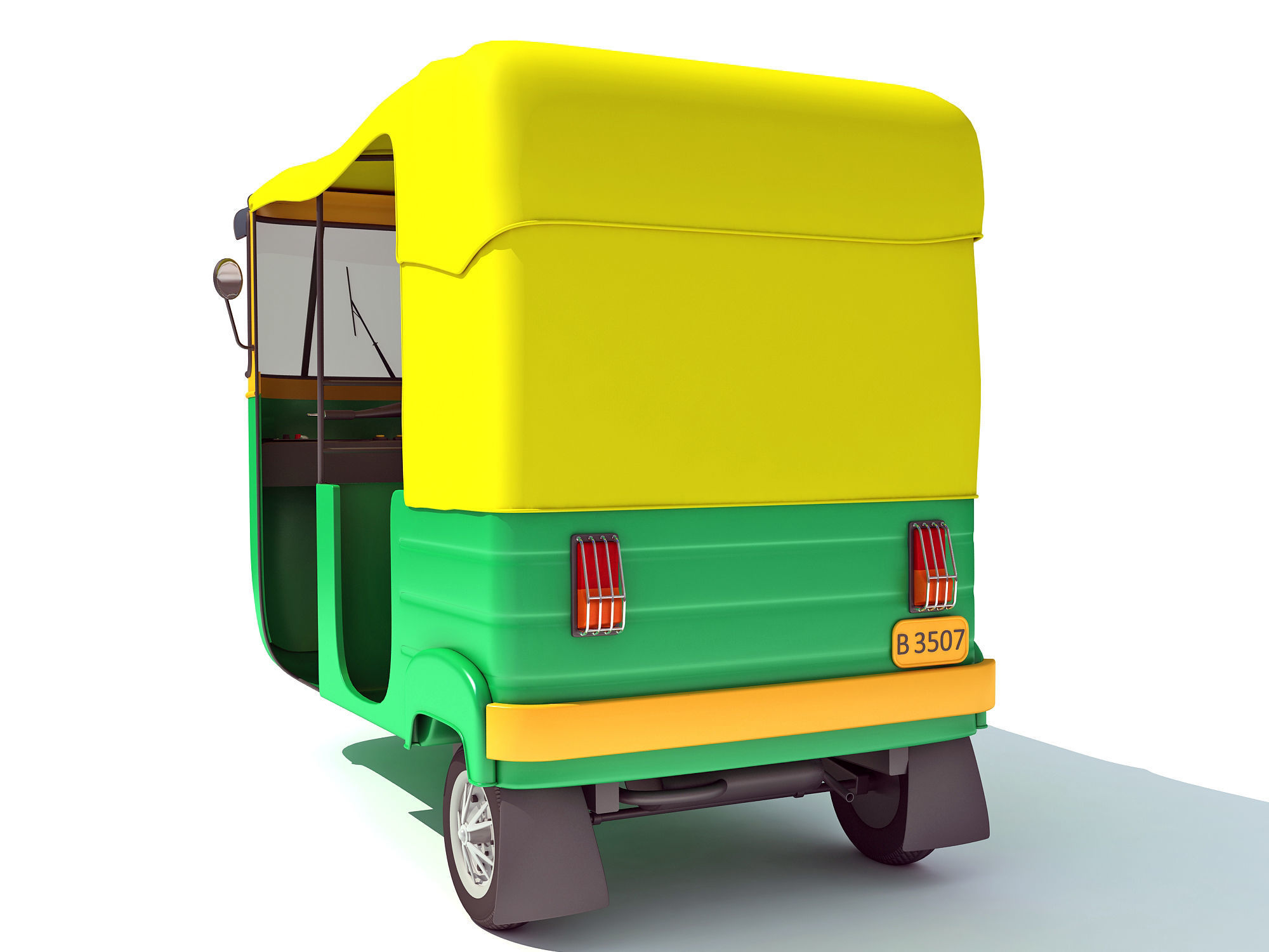 Auto Rickshaw 3D model_4