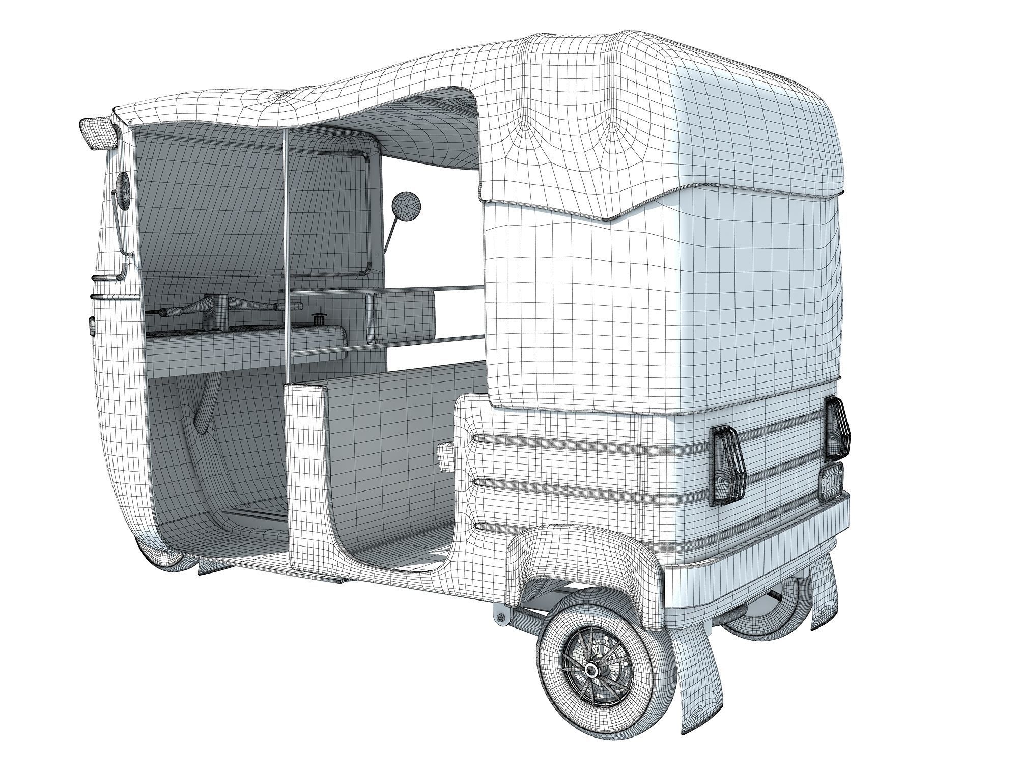 Auto Rickshaw 3D model_14