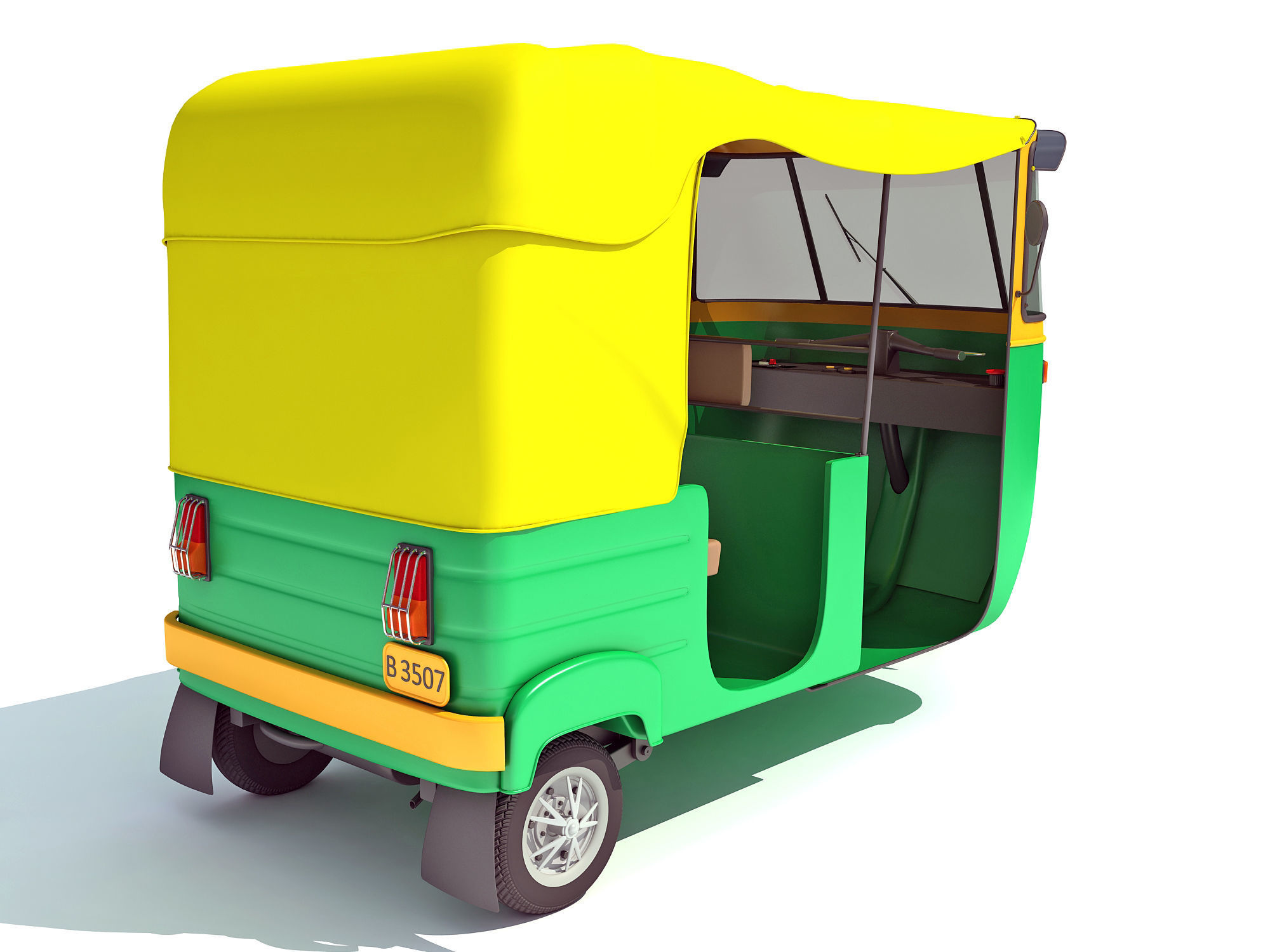 Auto Rickshaw 3D model_5