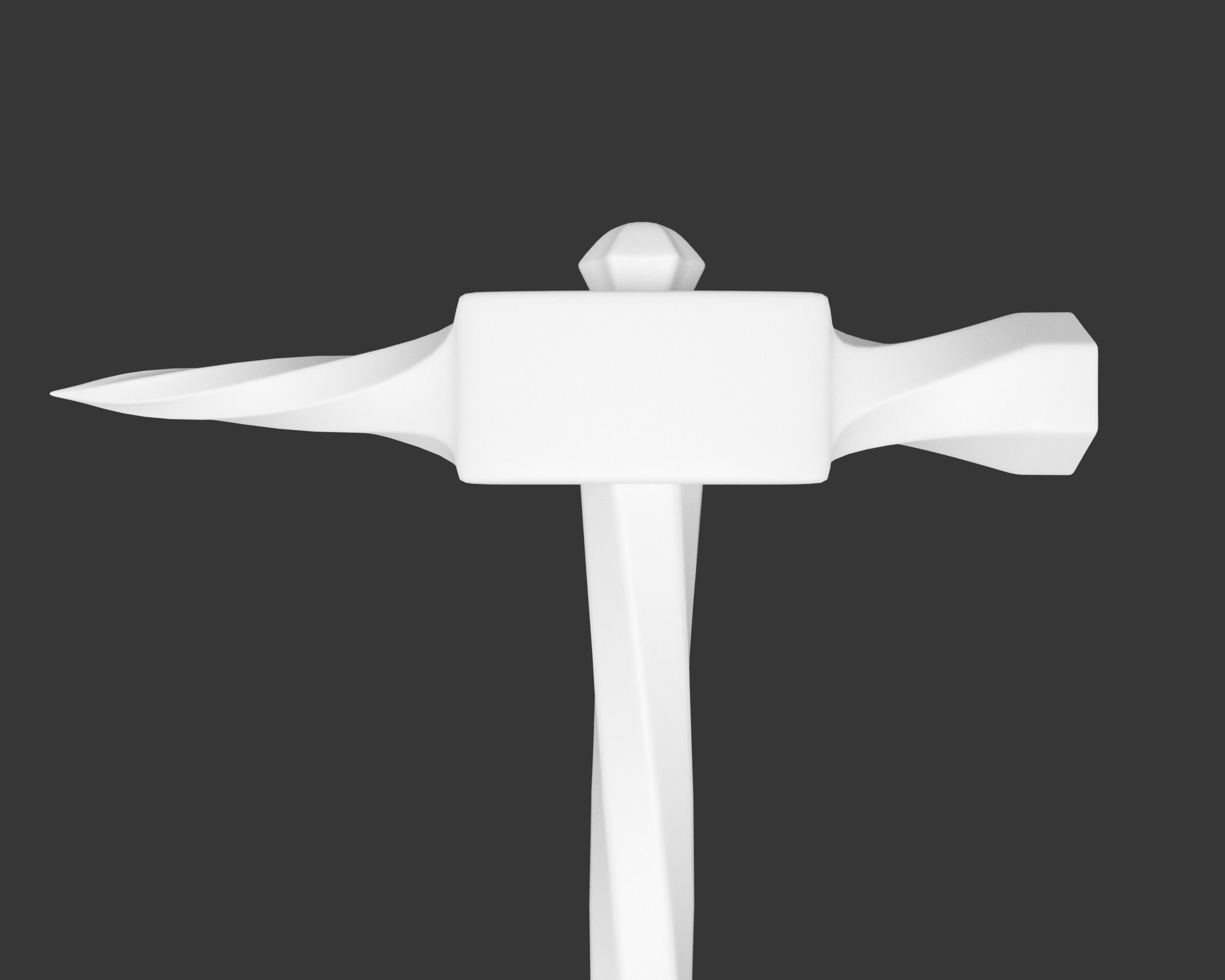 Medieval Noble Weapon Warhammer Low-poly 3D model_7