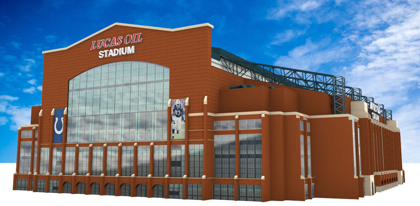 Lucas Oil Stadium Exterior Low-poly 3D model_3