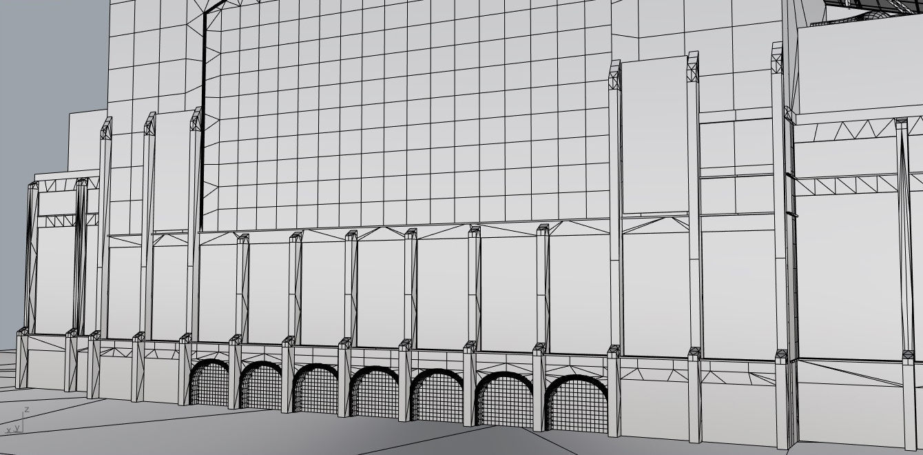 Lucas Oil Stadium Exterior Low-poly 3D model_7