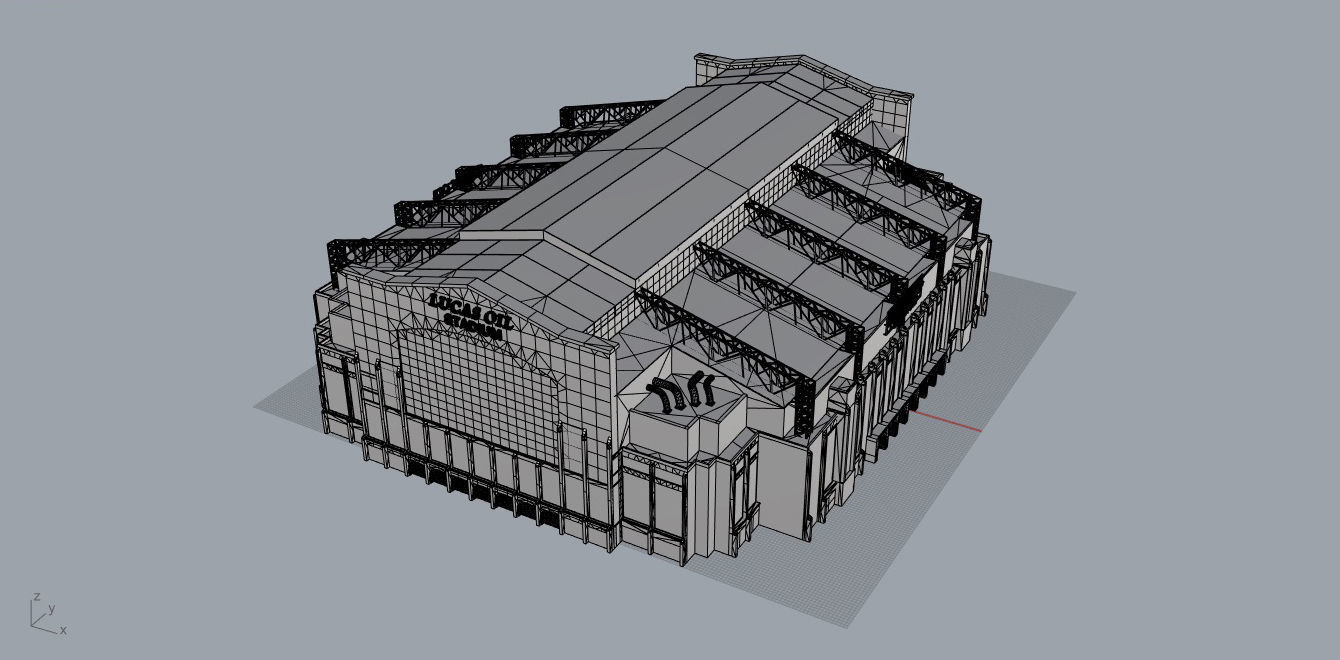 Lucas Oil Stadium Exterior Low-poly 3D model_2