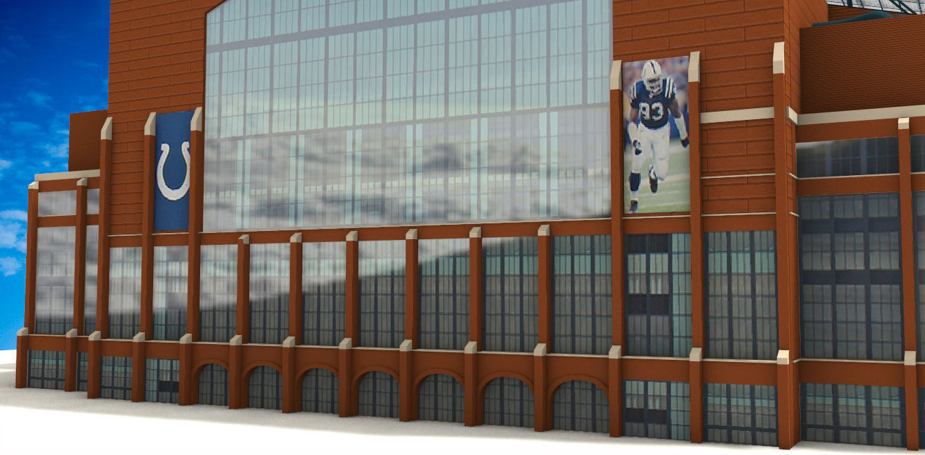 Lucas Oil Stadium Exterior Low-poly 3D model_11