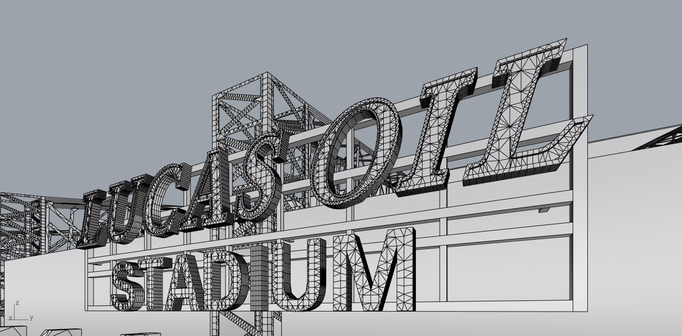 Lucas Oil Stadium Exterior Low-poly 3D model_19