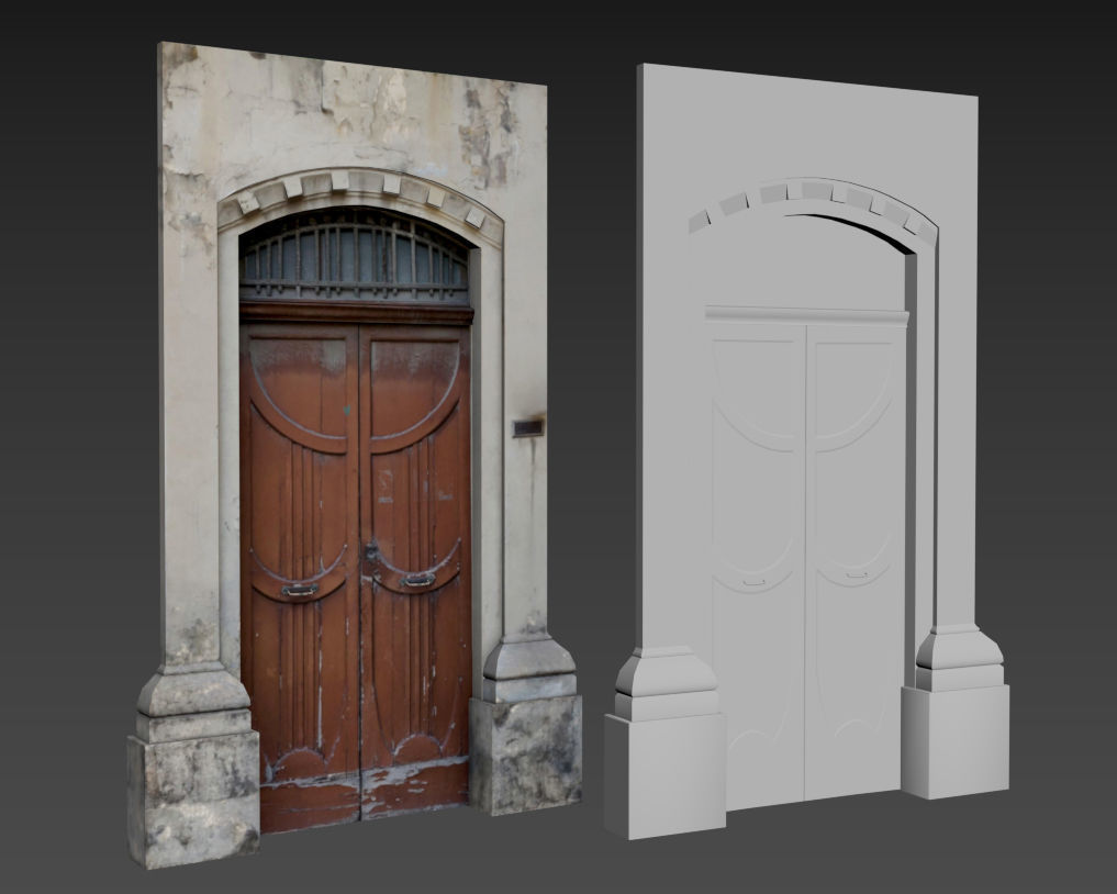 Medieval Door 2 PBR  Low-poly 3D model_9