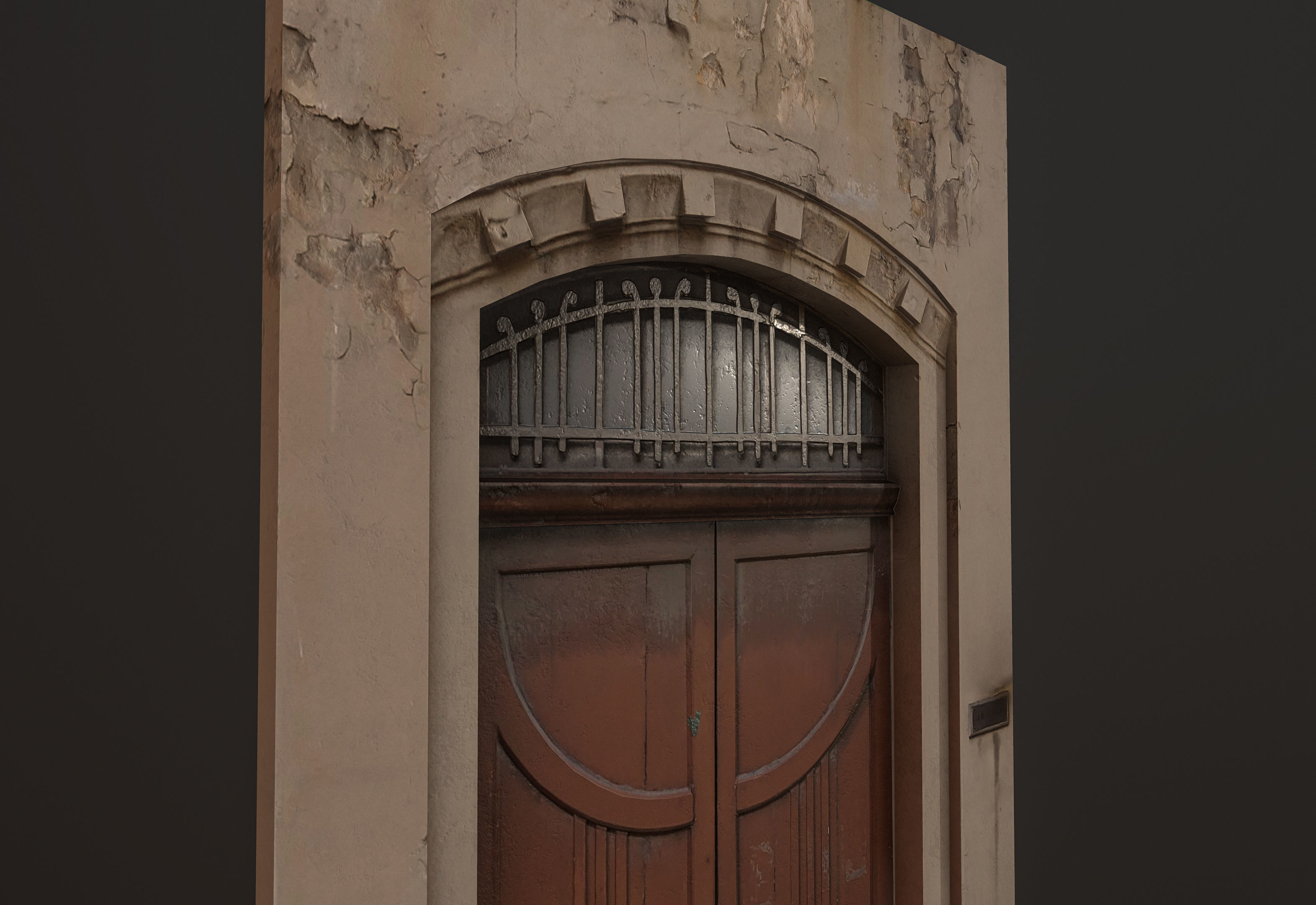 Medieval Door 2 PBR  Low-poly 3D model_5