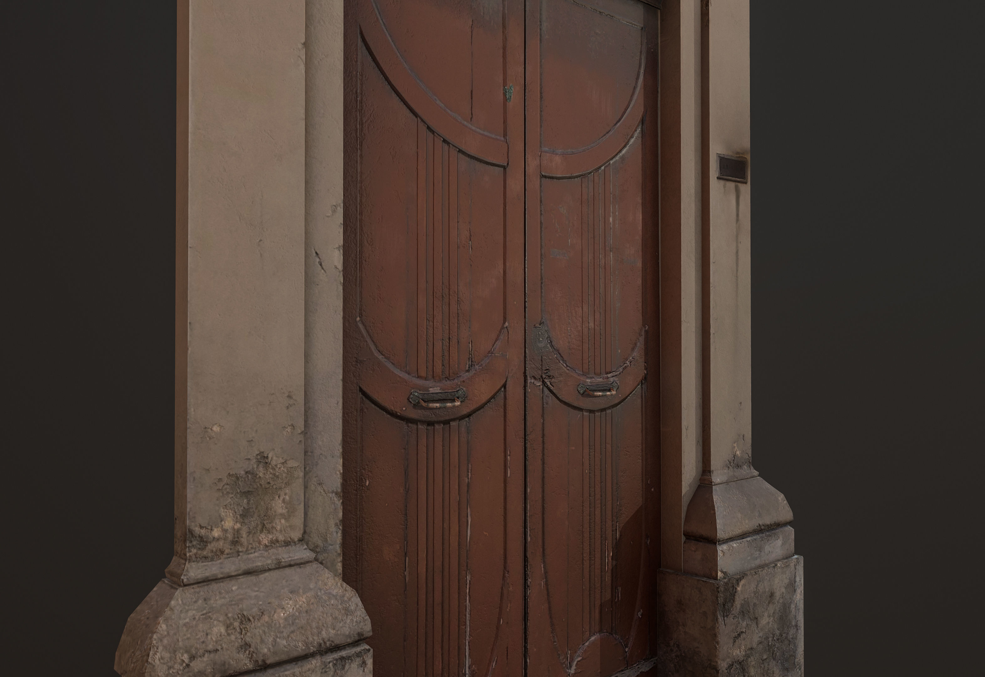 Medieval Door 2 PBR  Low-poly 3D model_7