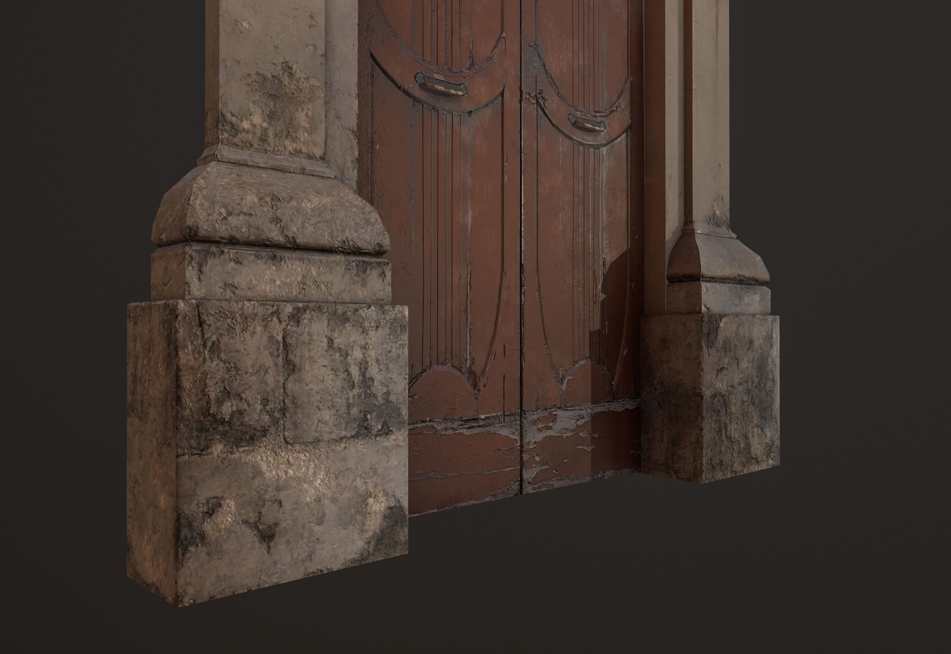 Medieval Door 2 PBR  Low-poly 3D model_6