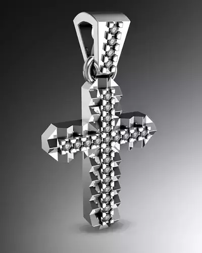 Cross Pendant and Bail  3D print model