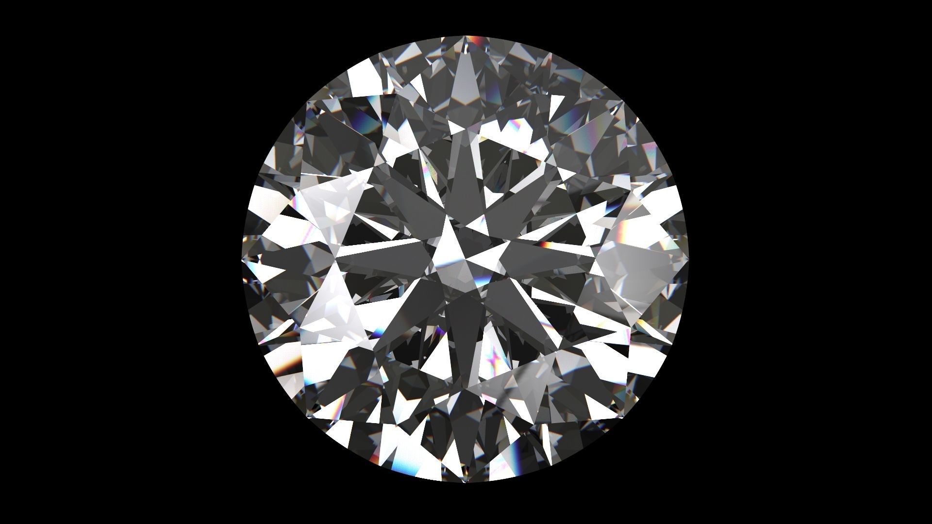 Diamond Round Ideal Cut Different Sizes 3D model_1