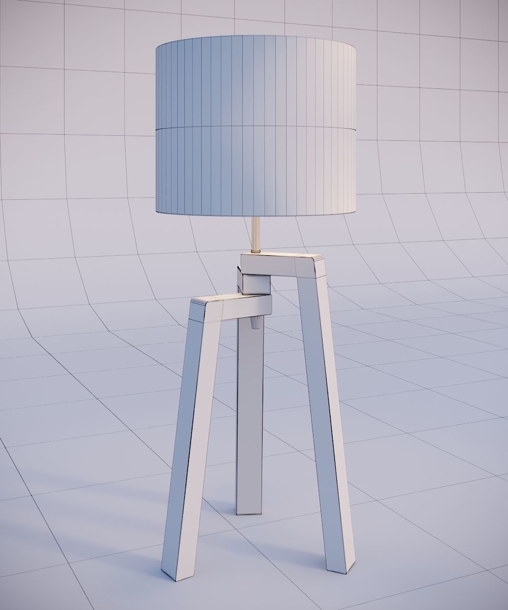 Tripod table lamp  Low-poly 3D model_15