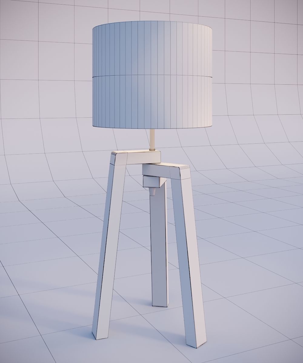 Tripod table lamp  Low-poly 3D model_12