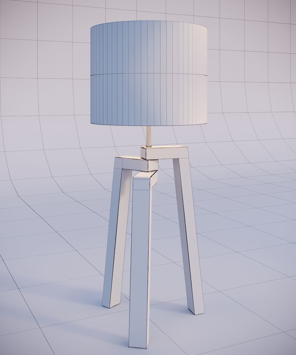 Tripod table lamp  Low-poly 3D model_16