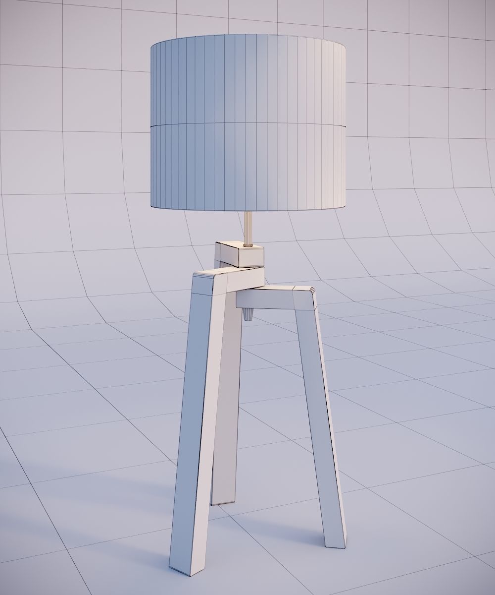 Tripod table lamp  Low-poly 3D model_18