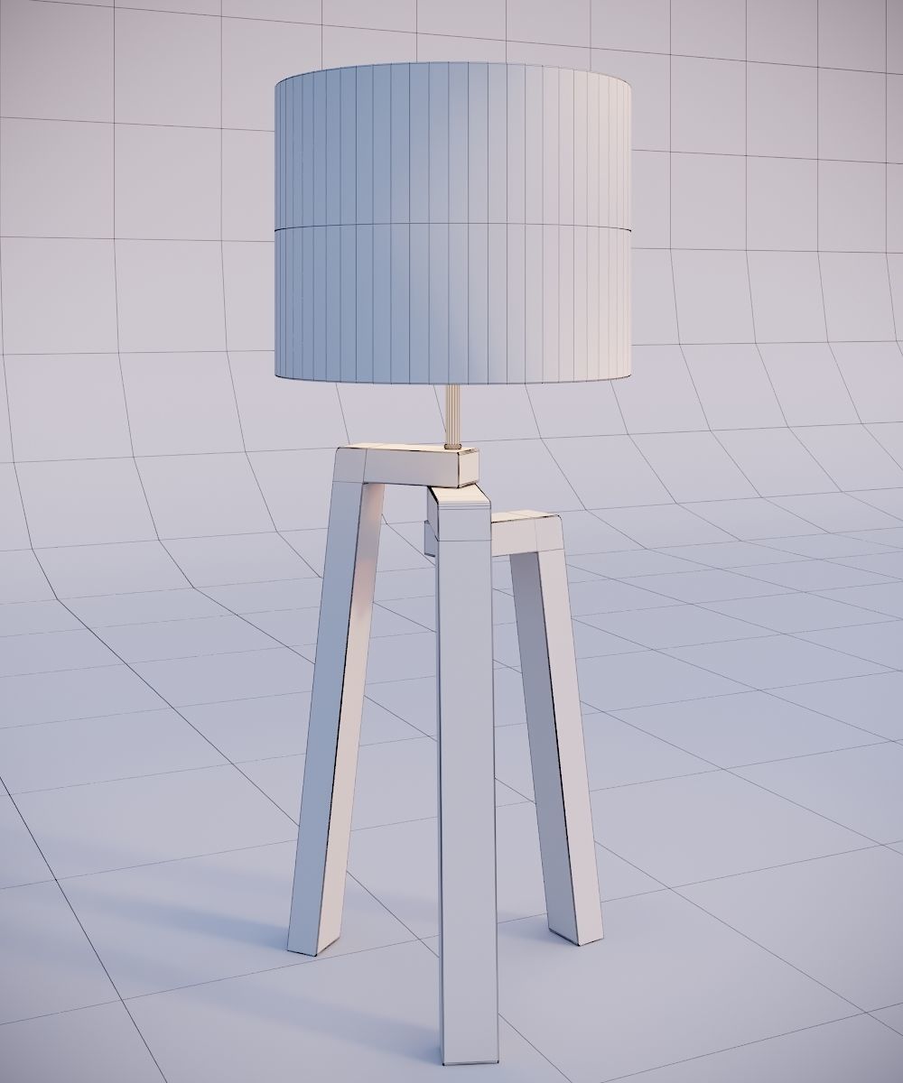 Tripod table lamp  Low-poly 3D model_19