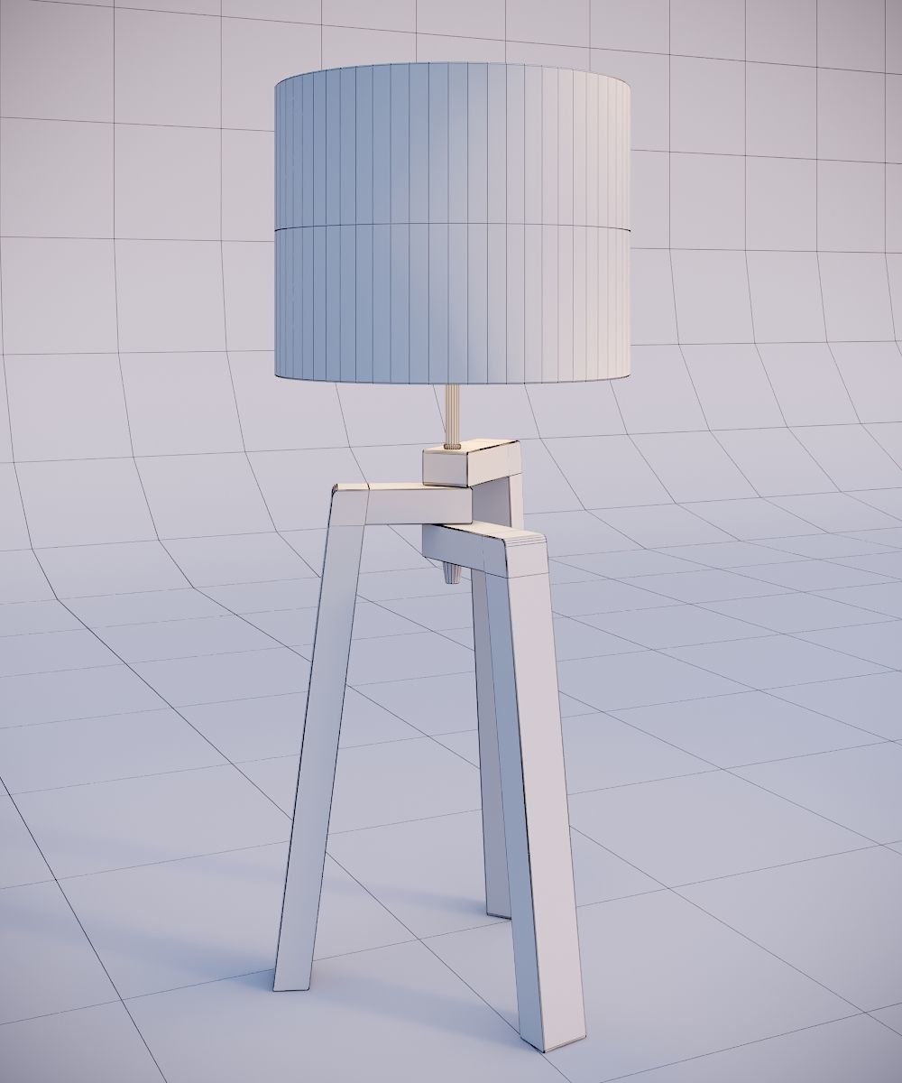 Tripod table lamp  Low-poly 3D model_17