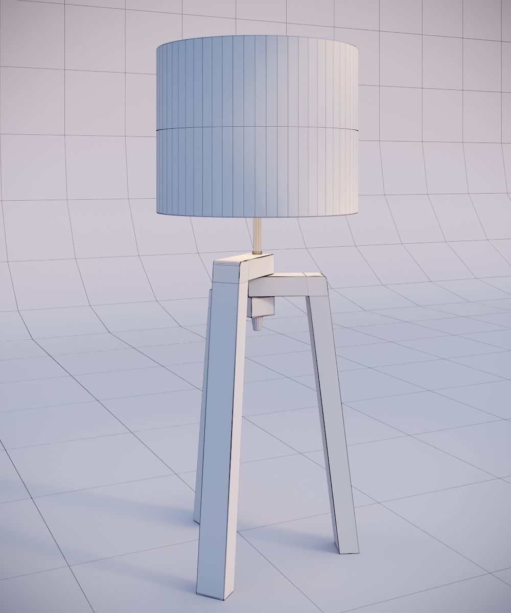 Tripod table lamp  Low-poly 3D model_13