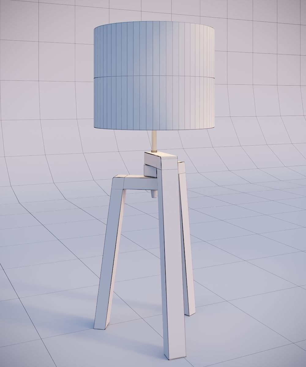Tripod table lamp  Low-poly 3D model_14