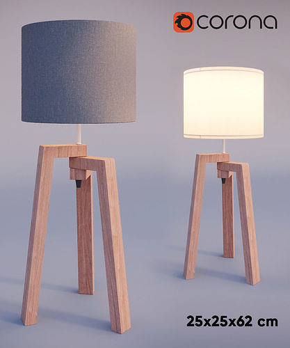 Tripod table lamp  Low-poly 3D model