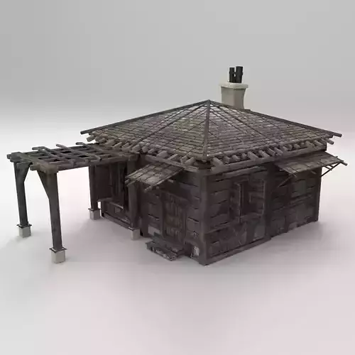 Medieval house fantasy 01 Low-poly 3D model