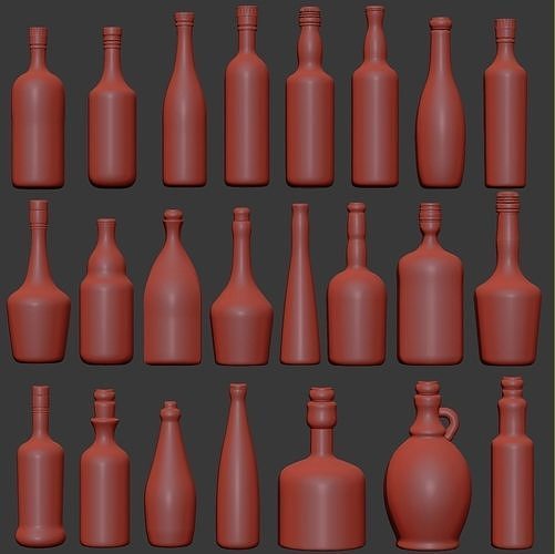 StrongAlcohol liquor bottles 3D model 4
